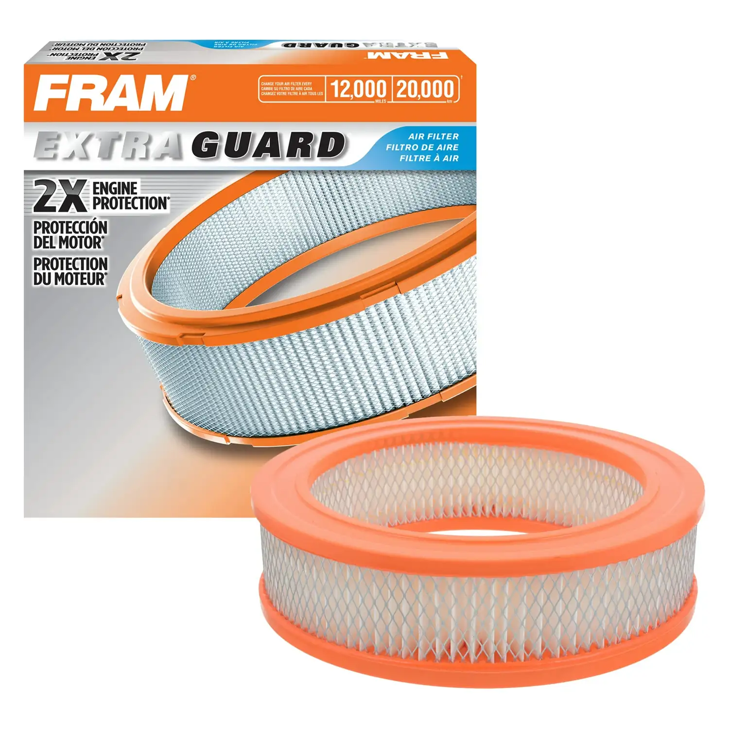Filtro de aire FRAM Extra Guard, CA160 para modelos seleccionados de American Motors, Checker, Chrysler, Dodge y Fargo