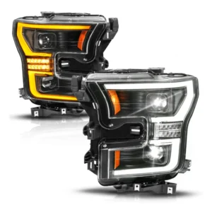 Anzo USA - 111630A FAROS DELANTEROS ESTILO PLANCHA CON PROYECTOR LED COMPLETO PARA FORD F-150 15-17