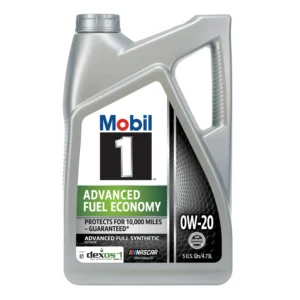 Aceite de motor totalmente sintético Mobil 1 Advanced Fuel Economy 0W-20, 5 cuartos