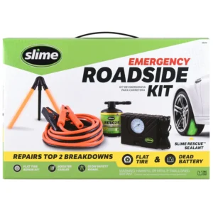 Kit de emergencia para carretera Slime con inflador de neumáticos, cables puente y sellador de neumáticos
