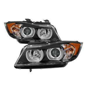 Faros delanteros Spyder BMW E90 Serie 3 06-08 4DR (solo modelo halógeno) - Negro PRO